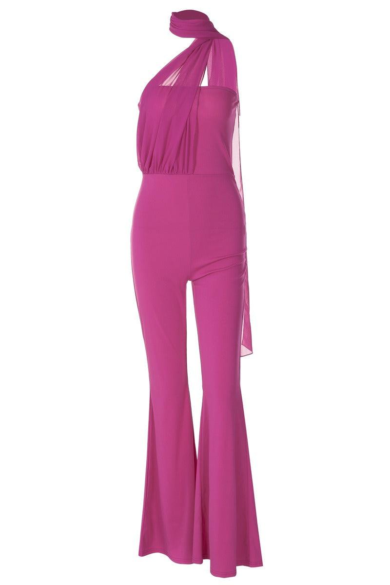 Stylish slim-fit strapless halter-neck streamer romper cocktail dress 807096176363 - COCOMELODY