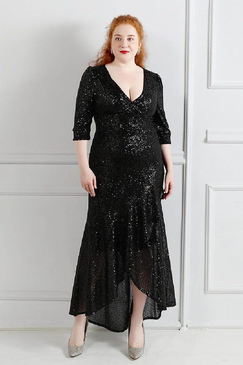 Trumpet-Mermaid Ankle Length Sequin Evening Dress 647046553915 - COCOMELODY