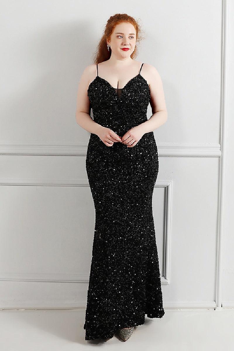 Sheath-column floor length sequined dress 659602104763 - COCOMELODY