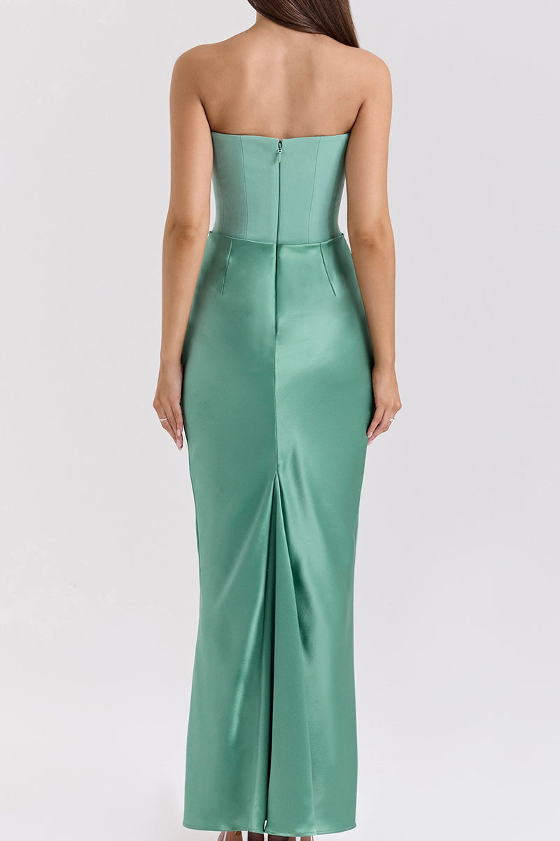 Sheath-Column Maxi Satin Dress 890654168879