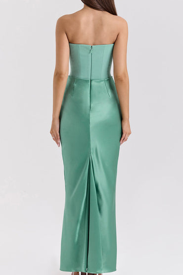 Sheath-Column Maxi Satin Dress 890654168879