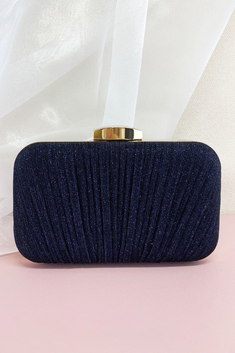 Elegant Shimmer Pleated Evening Clutch Bag Multi-Color 702952235325