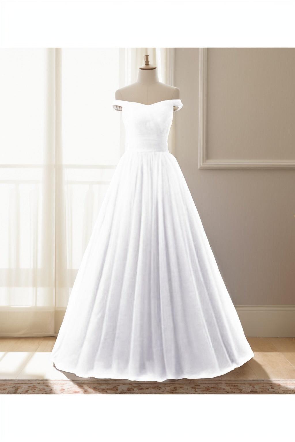 A-Line Floor Length Tulle Prom Dress CS0459 - COCOMELODY