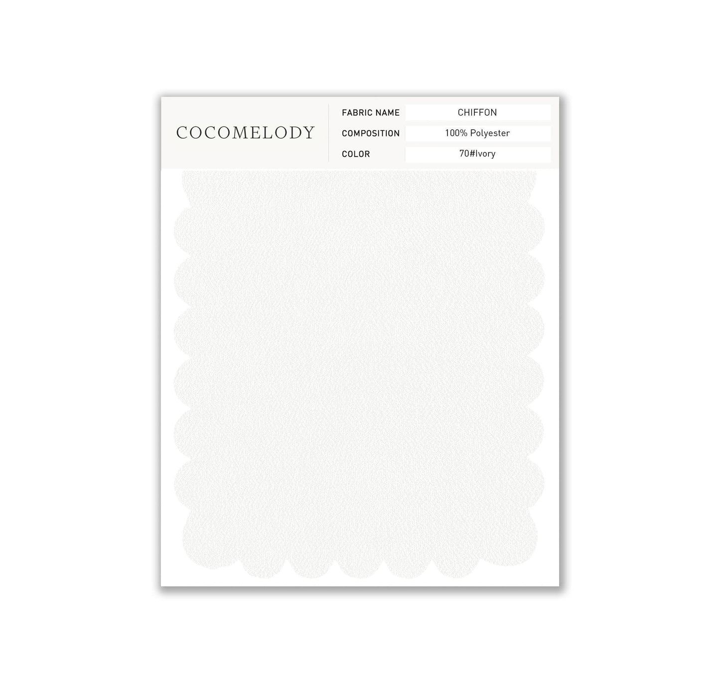 Chiffon Fabric Swatch in Single Color SWCH16001 - COCOMELODY