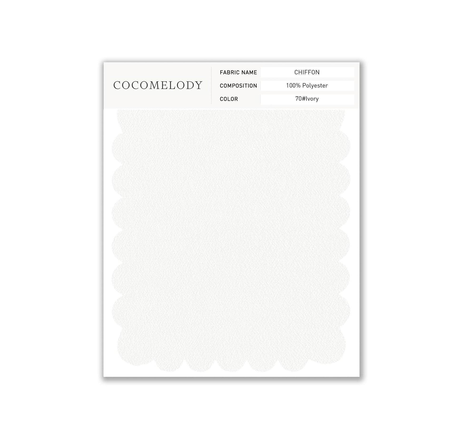 Chiffon Fabric Swatch in Single Color SWCH16001 - COCOMELODY