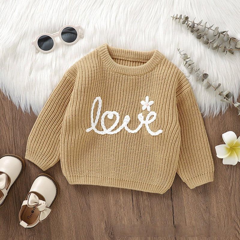 Autumn/Winter baby cute knitted hand-crocheted floral pattern top 857541378414 - COCOMELODY