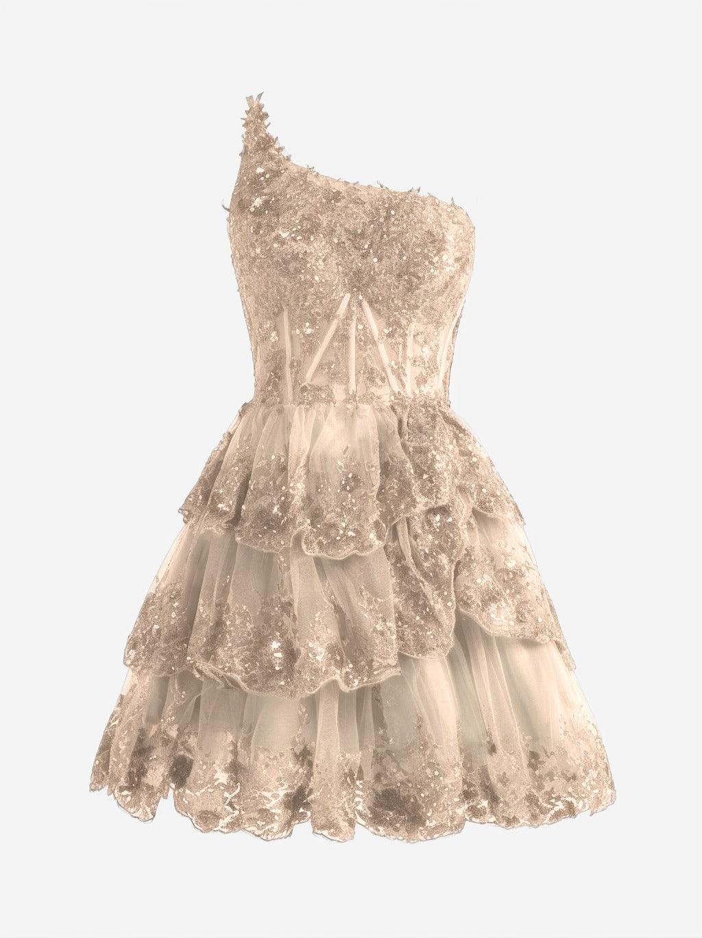A-line Short Mini Tulle Prom Dress CS0420 - COCOMELODY