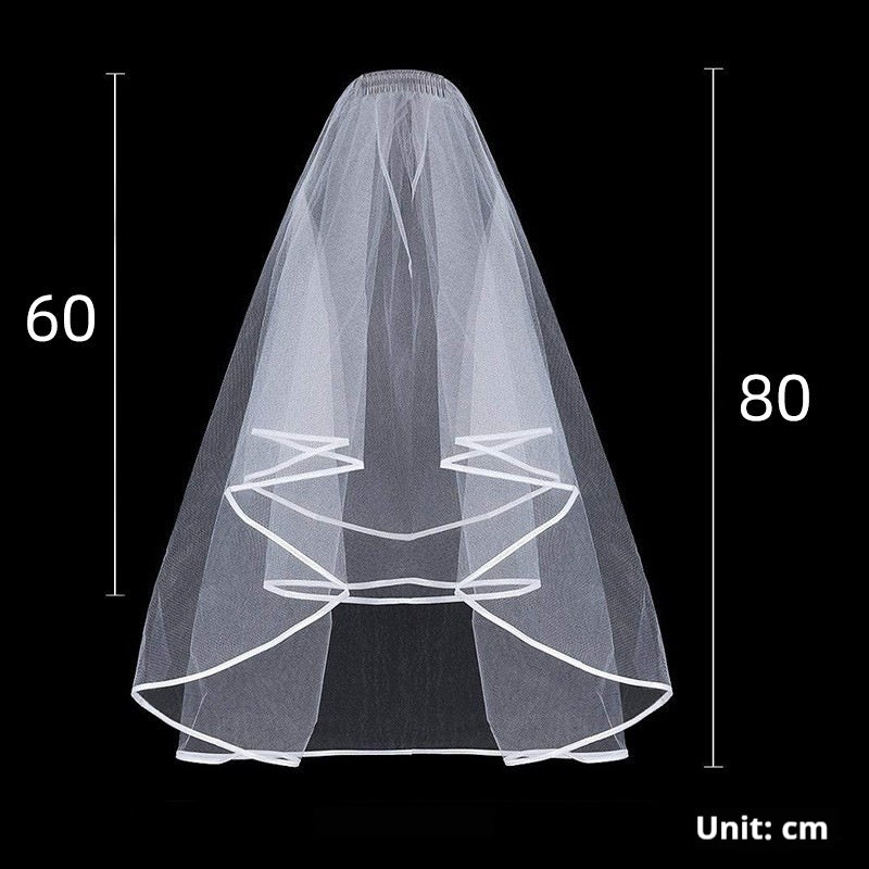 Simple black wrapped Halloween vintage wedding multi-layered veil 171962684 - COCOMELODY