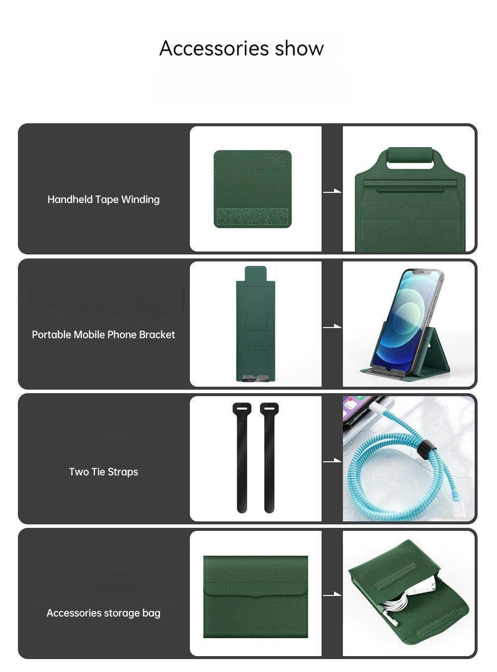 Laptop interior case Business computer case Mobile phone stand removable 673706775510 - COCOMELODY