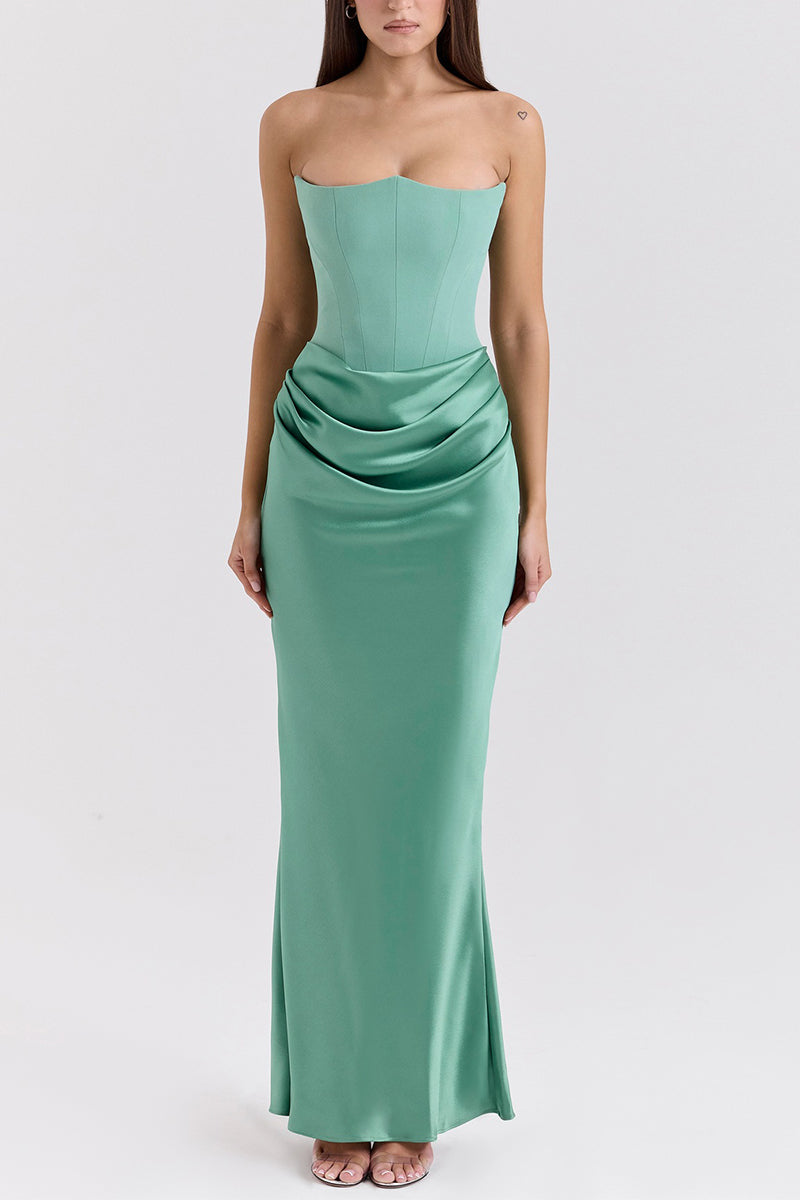 Sheath-Column Maxi Satin Dress 890654168879