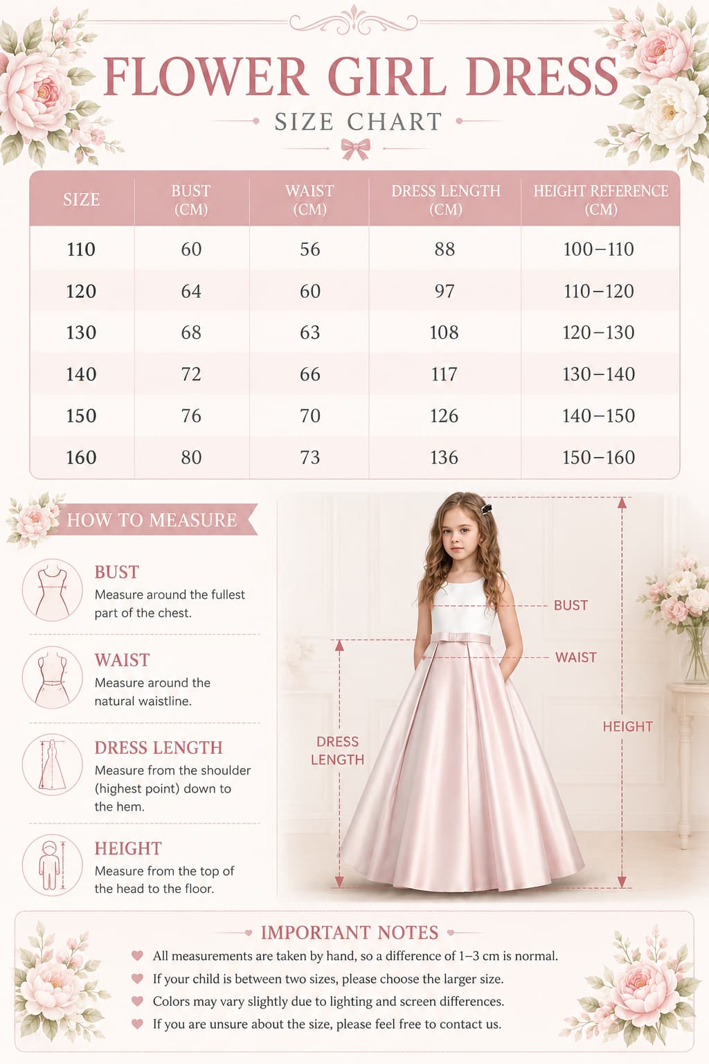 Flower Girl Dresses Satin V-Back Bow Straps Floor Length Wedding Gown 1058875849330