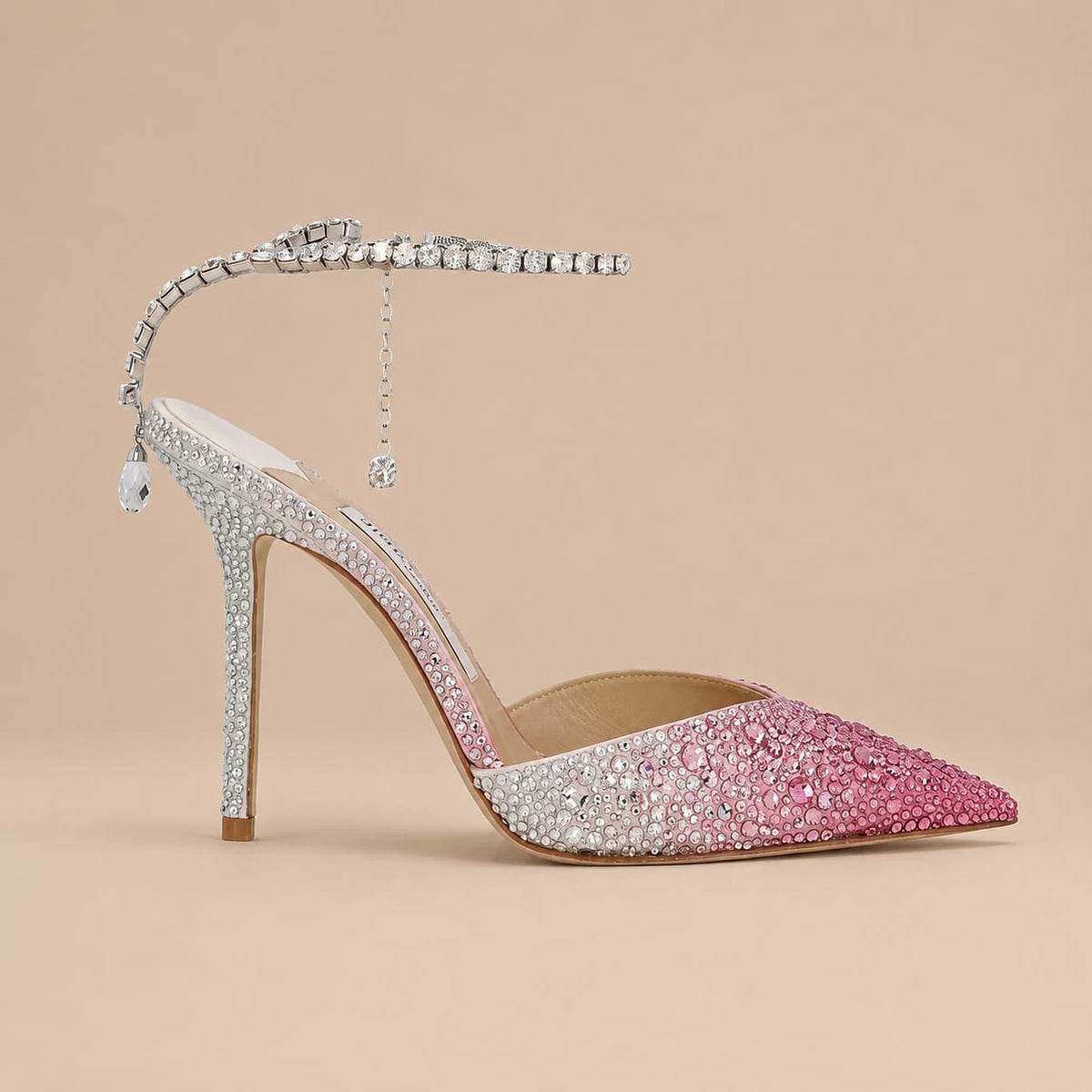 Glitter Ankle Strap Pointy Stiletto heel Sandals 772939443259 - Pink / 34 / 7 Days - COCOMELODY