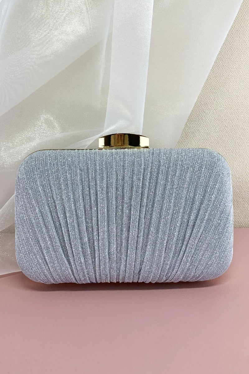 Elegant Shimmer Pleated Evening Clutch Bag Multi-Color 702952235325