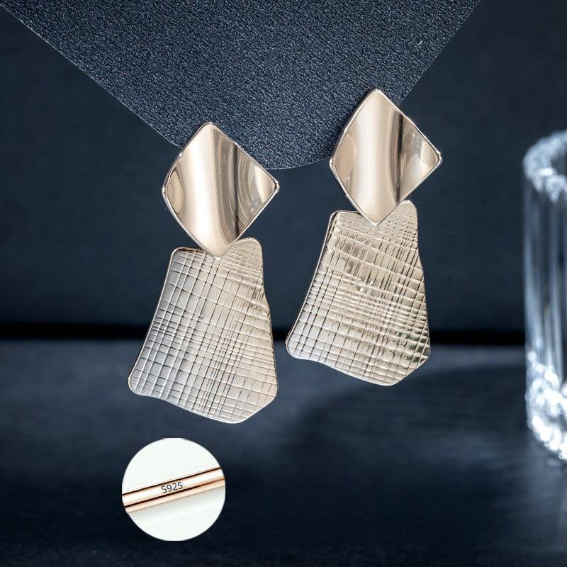 Geometric metal earrings unique drop earrings 637384003663 - COCOMELODY