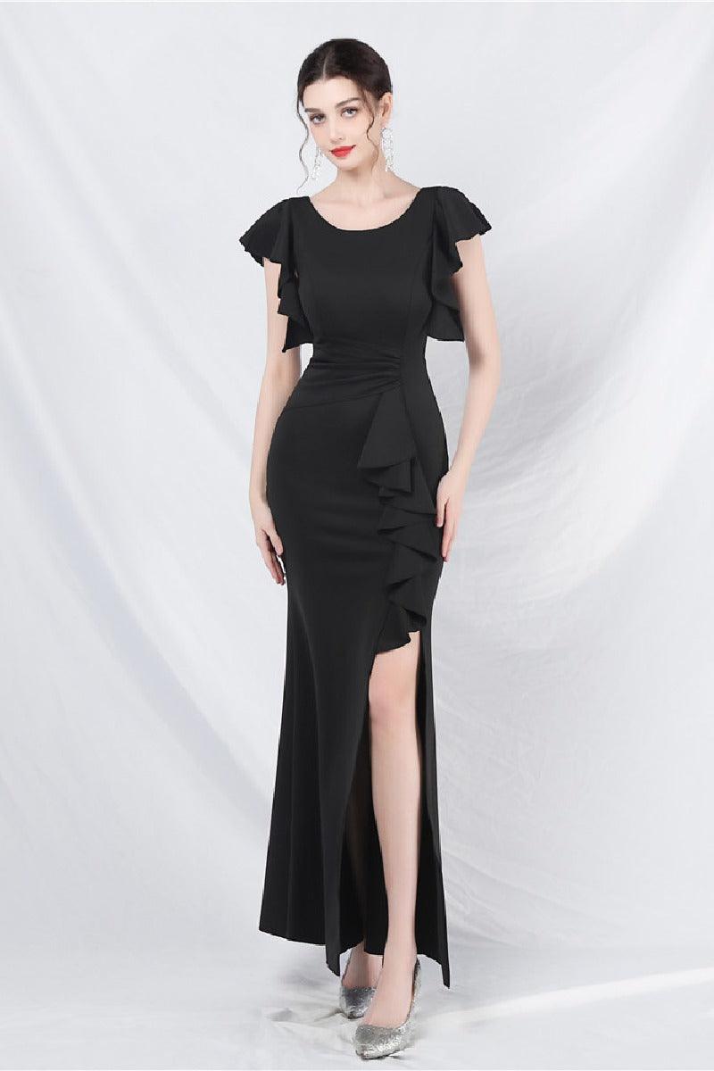 Sheath-Column Ankle Length Stretch Satin Cocktail Dress 787169199492 - COCOMELODY