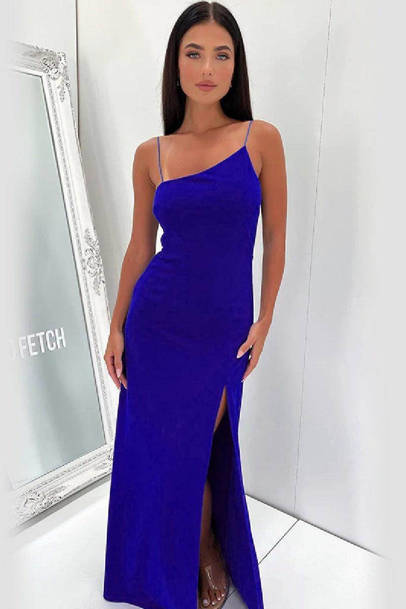 Sexy slim high slit design halter cocktail dress 708063414294 - COCOMELODY