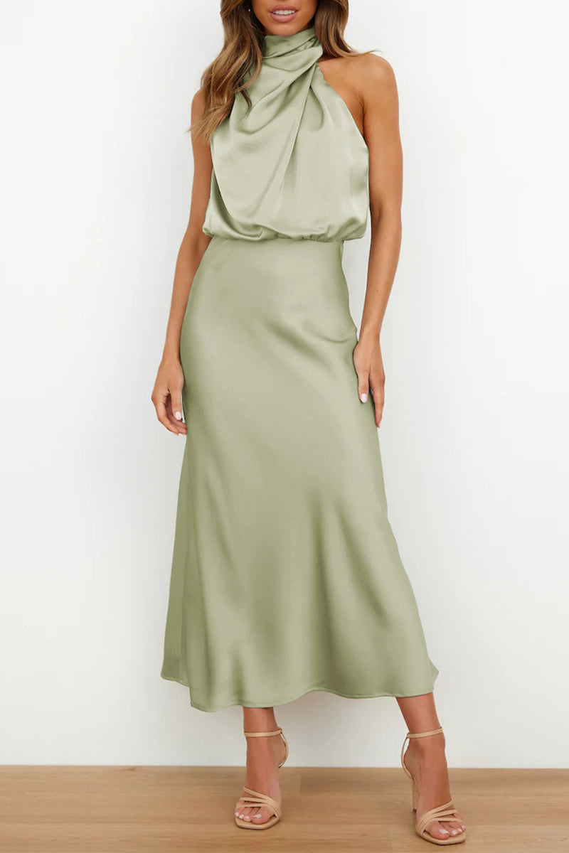 Sheath-Column Midi Forged Chiffon Dress 695677395149