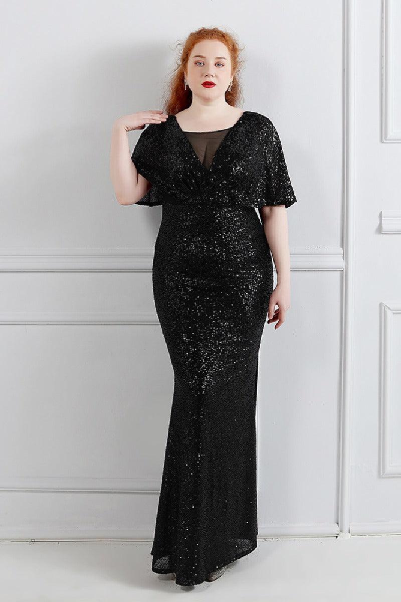 Sheath-column floor length sequined dress 646322132270 - COCOMELODY