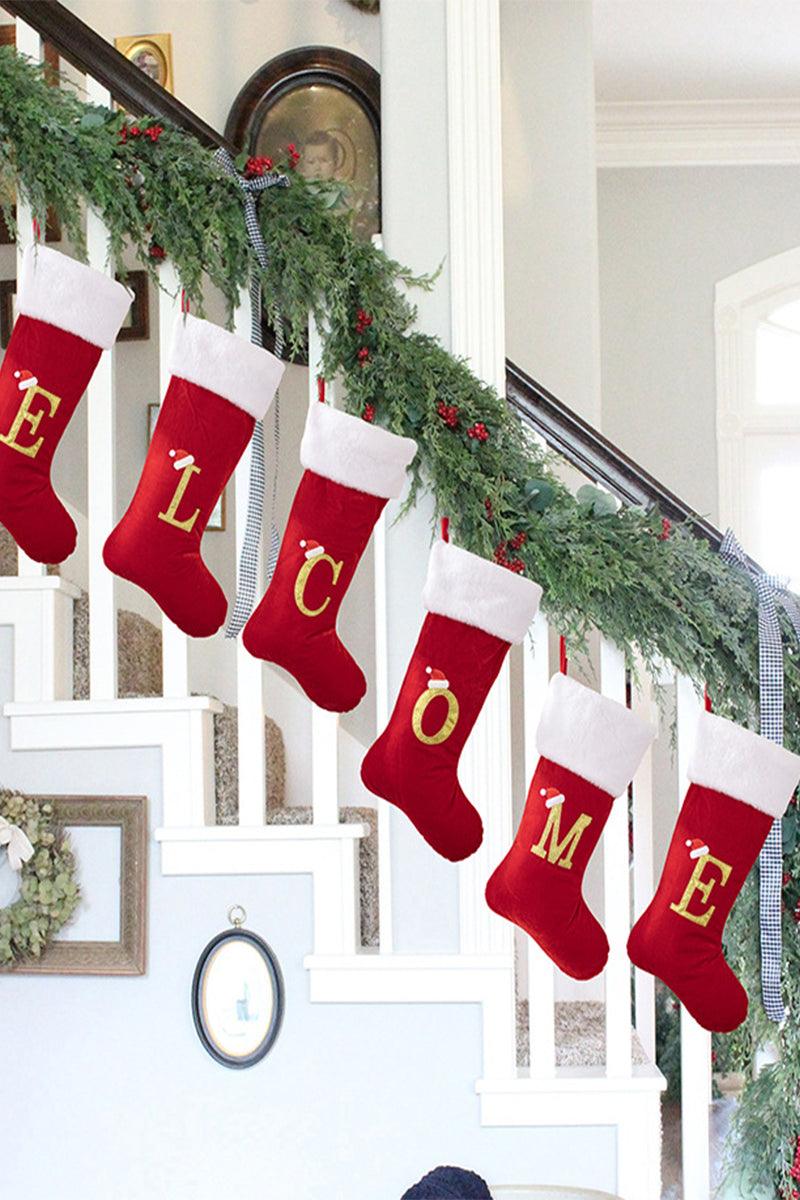 Christmas decoration supplies Red high-grade canary letter socks DIY name gift socks 829176143592