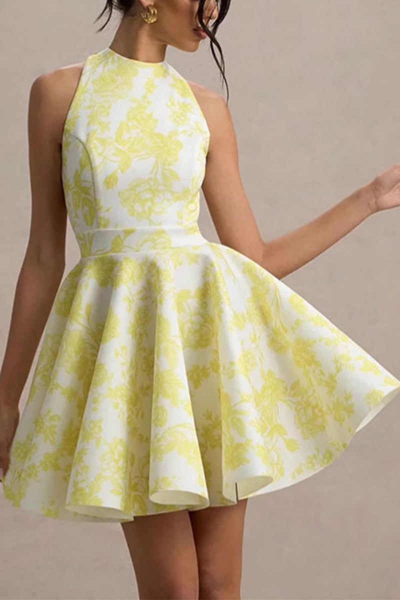 A-Line Mini Print Casual Wedding Guest Dresses 897041198034