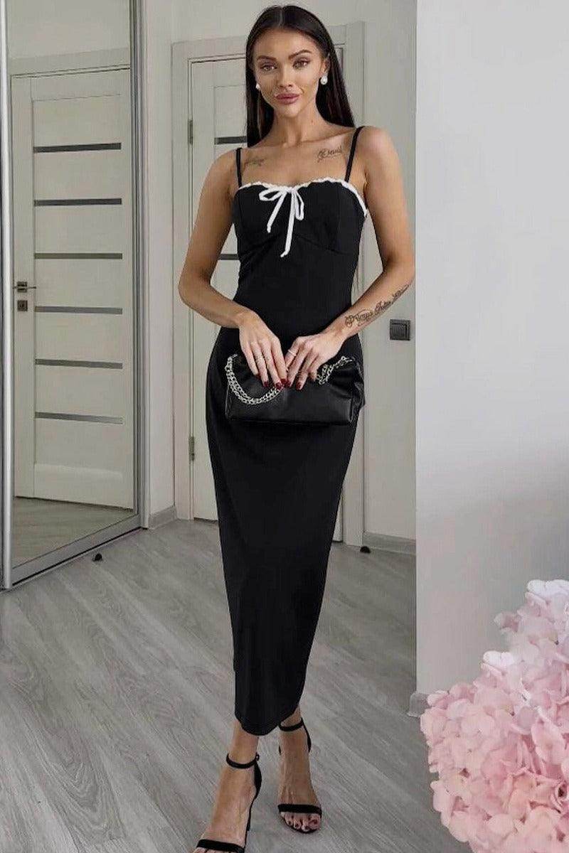Slim-fit halter cocktail dress 806071137472 - COCOMELODY