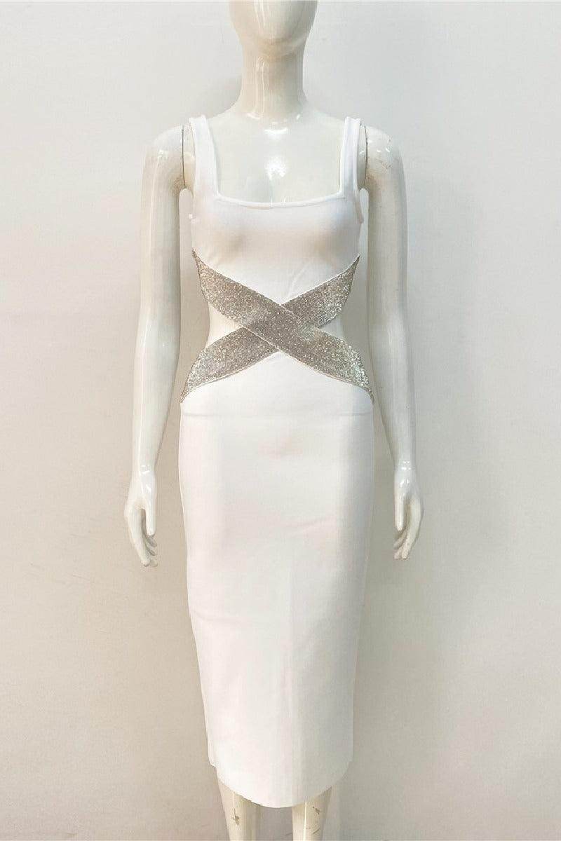 Sexy halter V-neck bandage cocktail dress 783636377944 - COCOMELODY