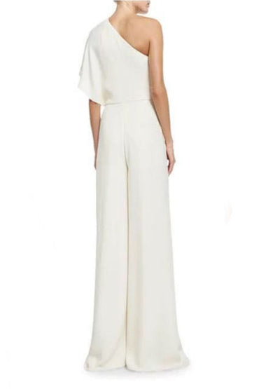 One Shoulder Floor Length Fiablement Fort Wedding Jumpsuit 569999372751