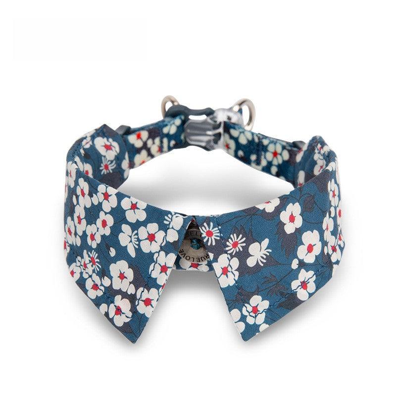 Pet cat floral bow tie collar cotton soft three-speed adjustable buckle 705224552519 - COCOMELODY