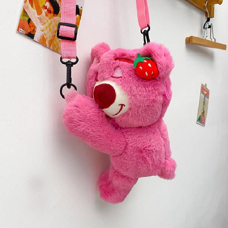 Straddle Strawberry Bear doll change kids bag 853476266016 - COCOMELODY