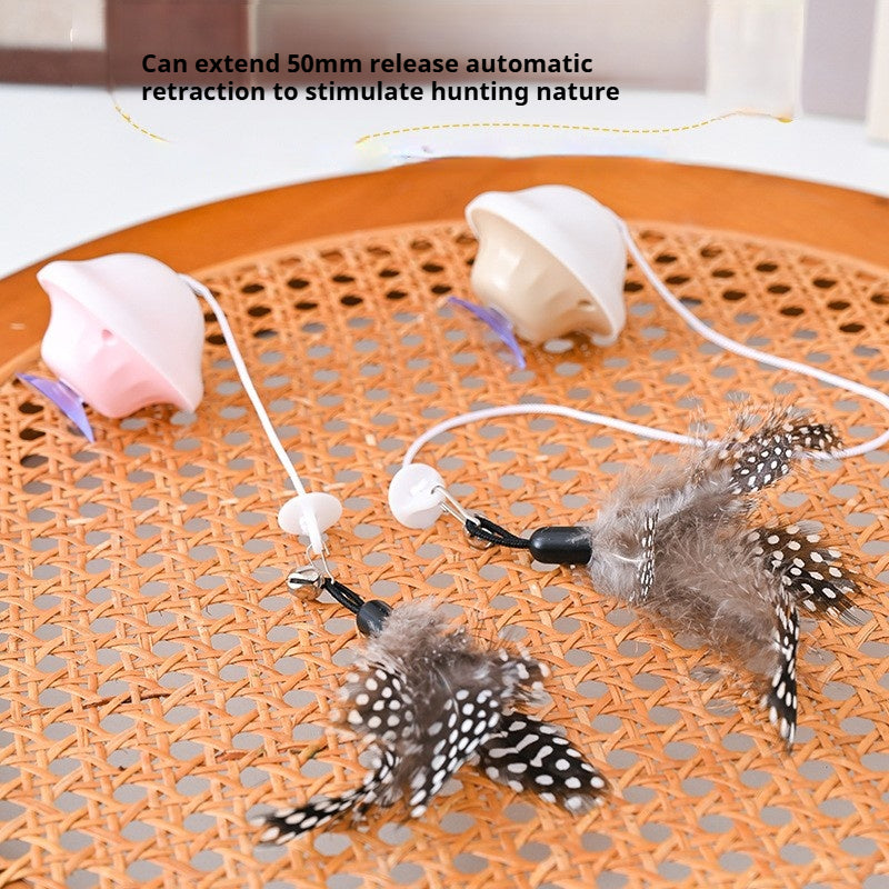 Feather head cat toy self high funk wand Kitten toy pet supplies 851801366504 - COCOMELODY