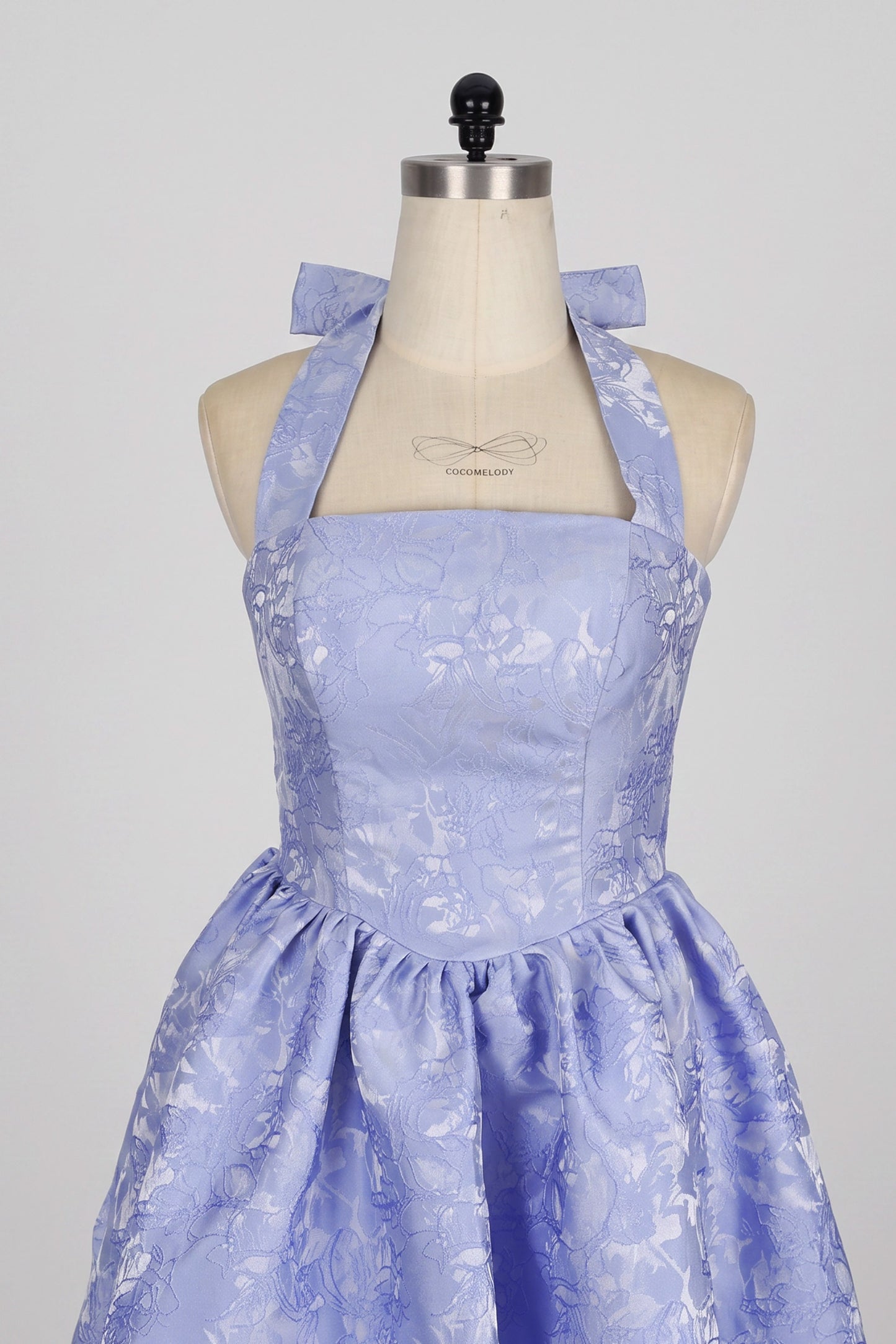 A-Line Mini Jacquard Satin Homecoming Dress 884978106326