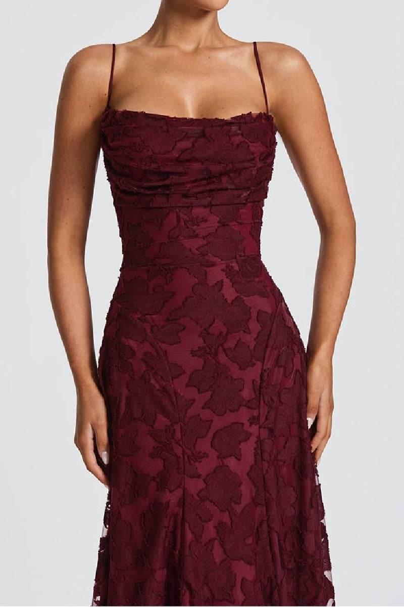 A-line Maxi Lace Formal Evening Dresses 976108418795 - COCOMELODY