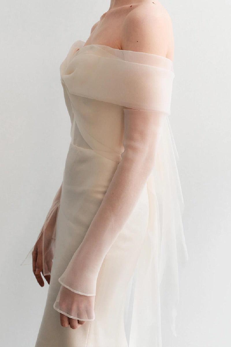 Trumpet-Mermaid Sweep-Brush Train Satin Wedding Dress 811185764987 - COCOMELODY
