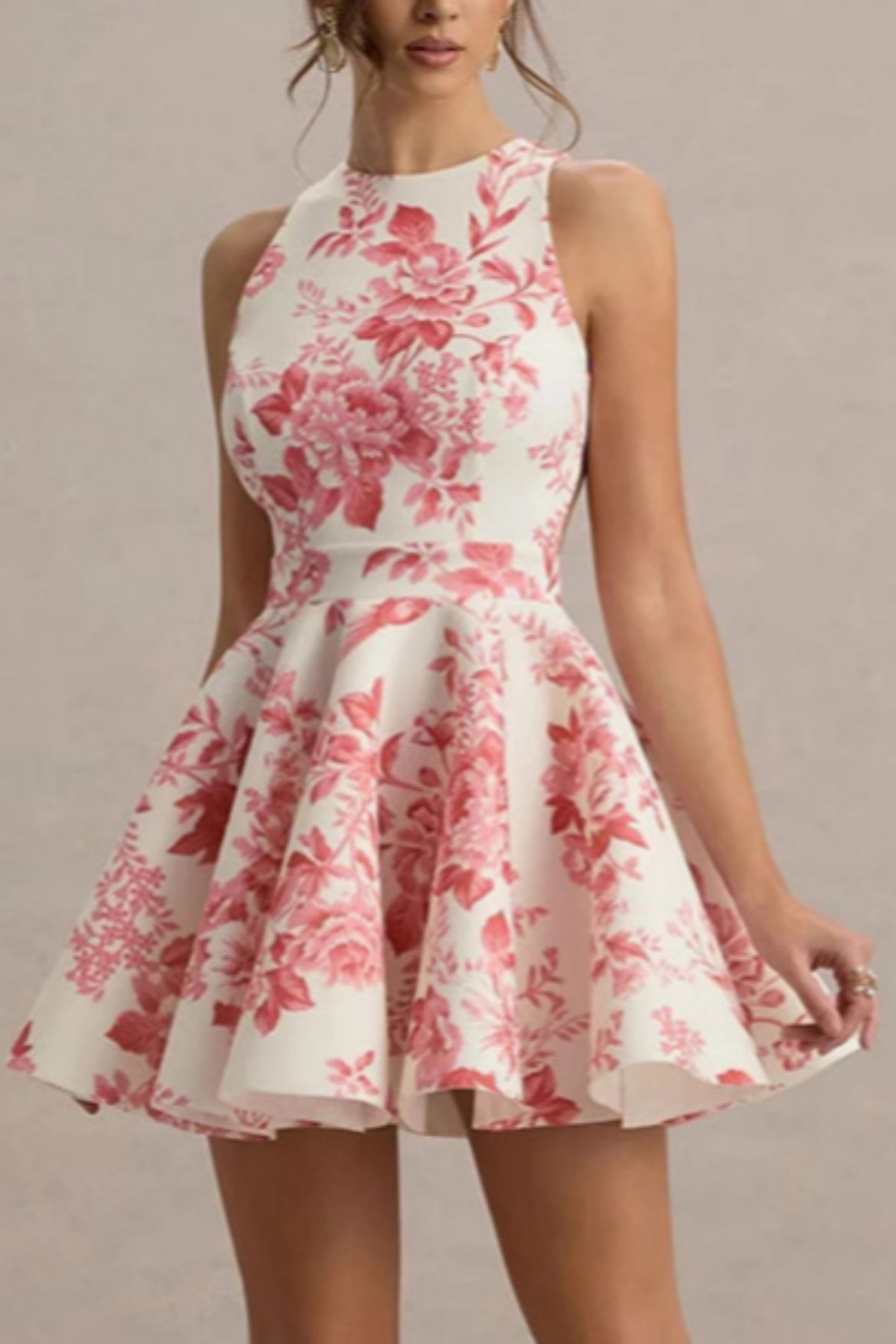 A-Line Mini Print Casual Wedding Guest Dresses 897041198034
