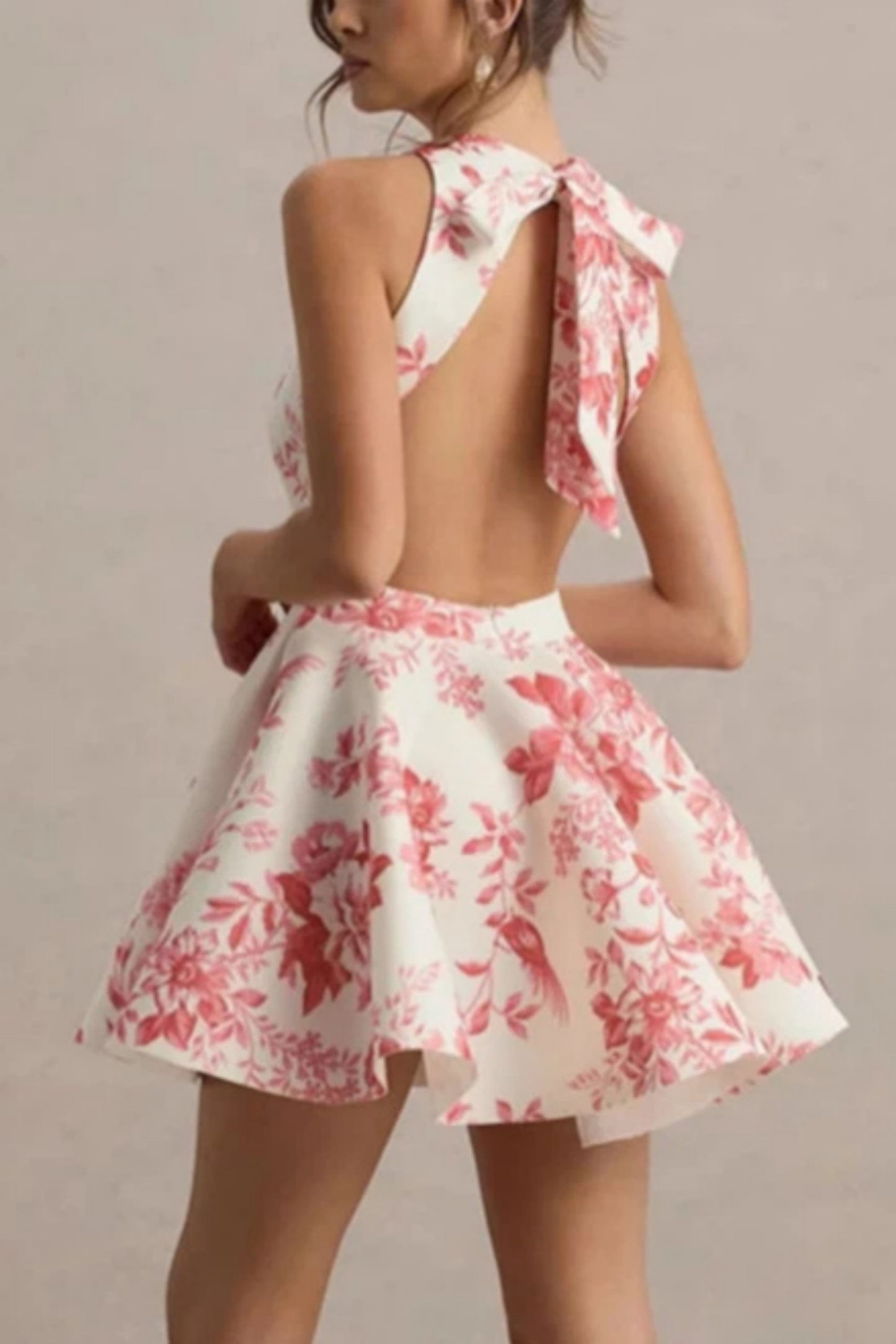 A-Line Mini Print Casual Wedding Guest Dresses 897041198034