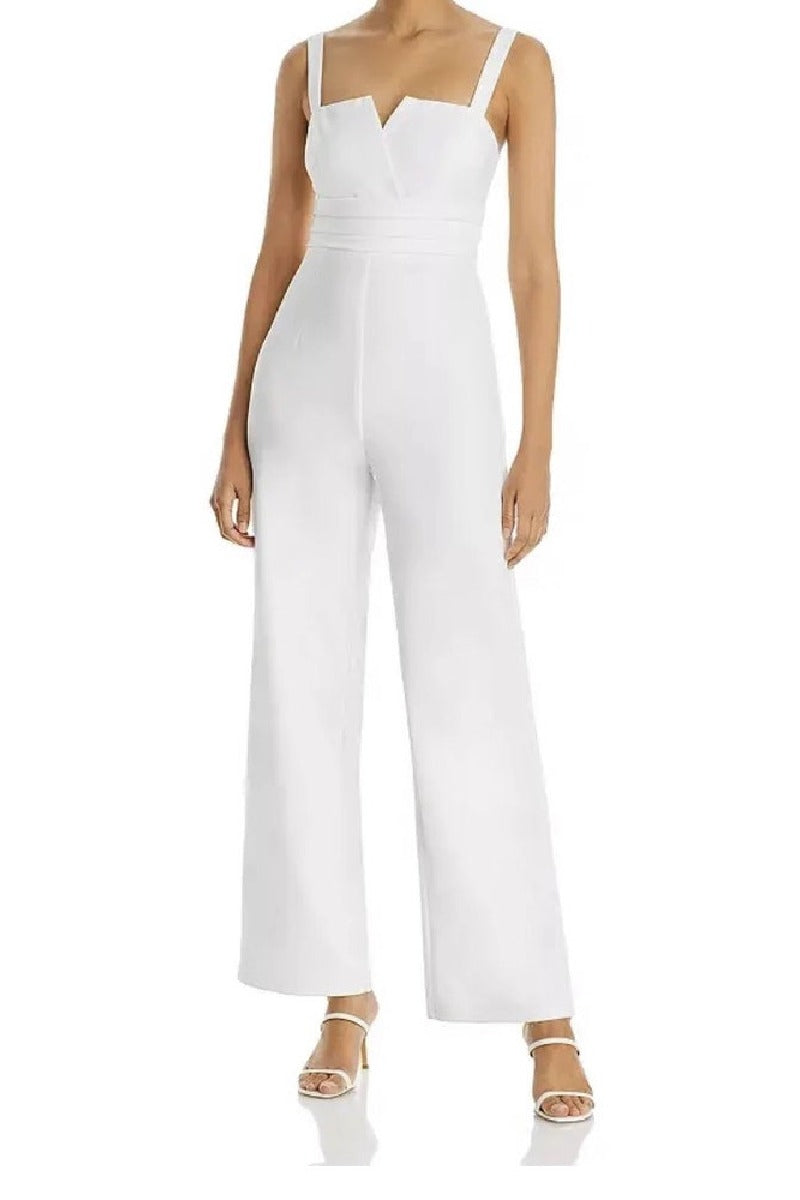 V-Neck Ankle Length Chiffon Wedding Jumpsuit 969348227585