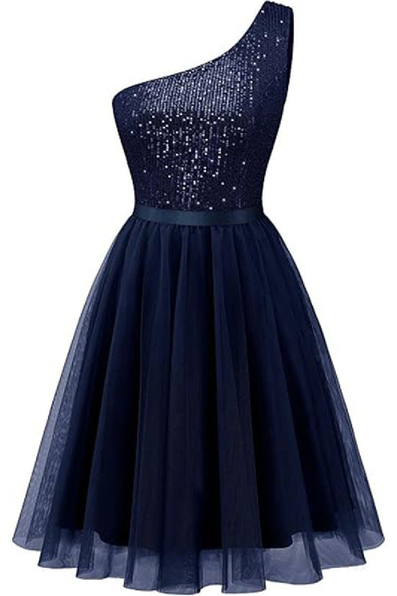 A-Line Mini Tulle Homecoming Dress 836632328295