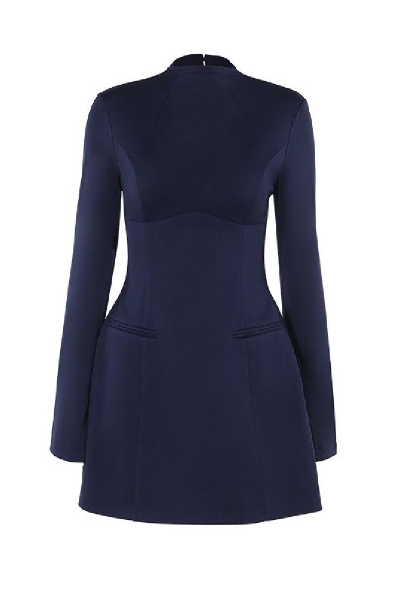 Temperament sexy backless long-sleeved cocktail dress 845140173179 - COCOMELODY