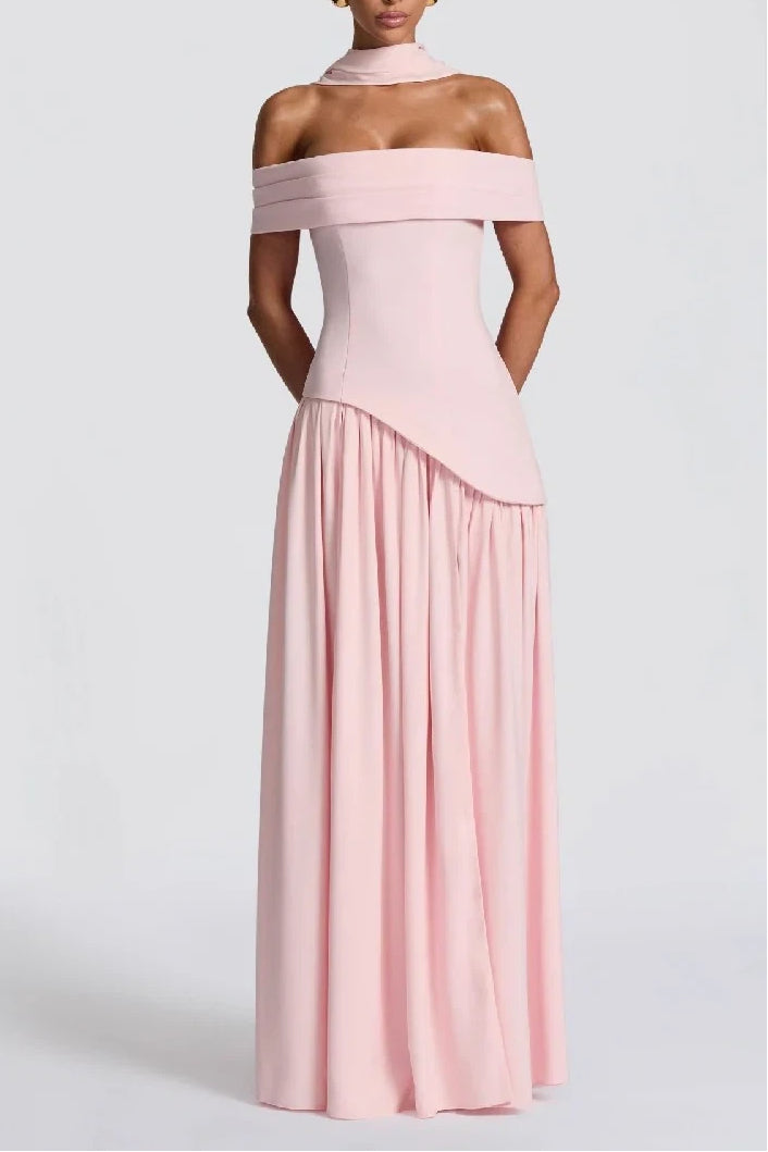 Sheath-Column Floor Length Silk-Like Wedding Guest Dress 963358428274