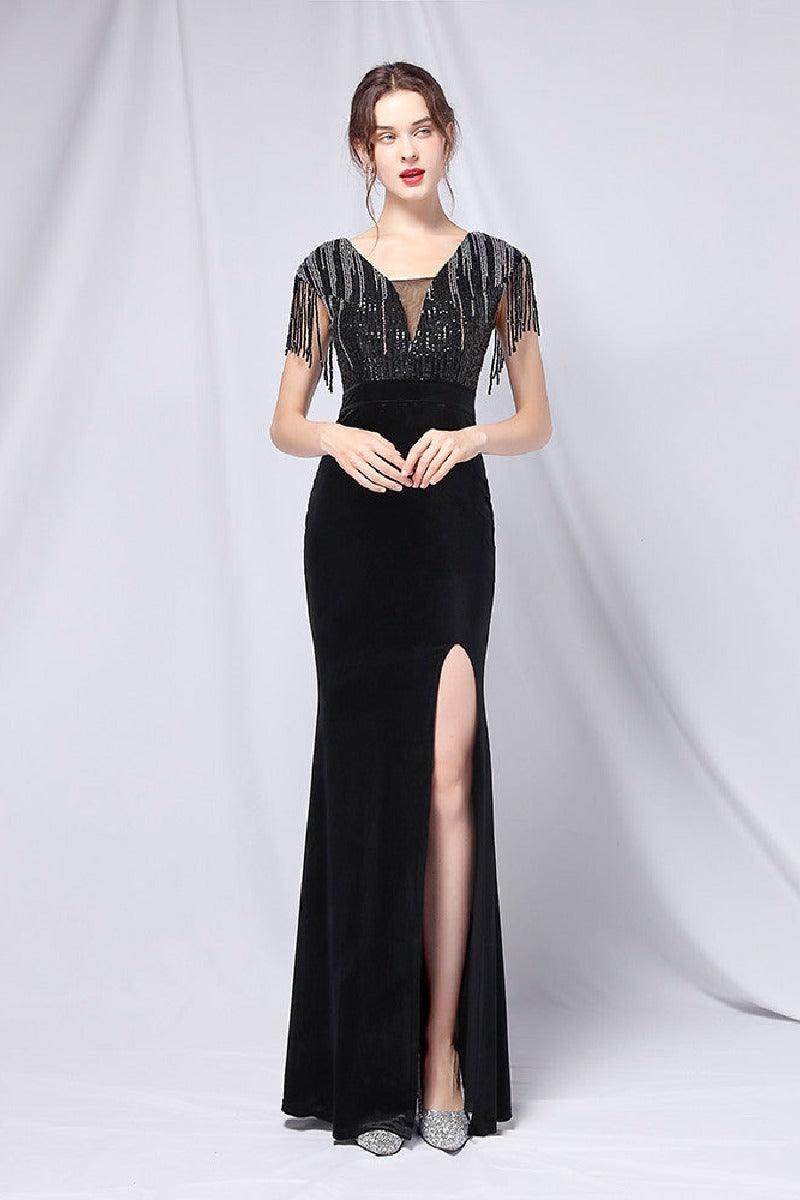 Trumpet-Mermaid Floor Length Satin Occasion Dress 656843357593 - COCOMELODY