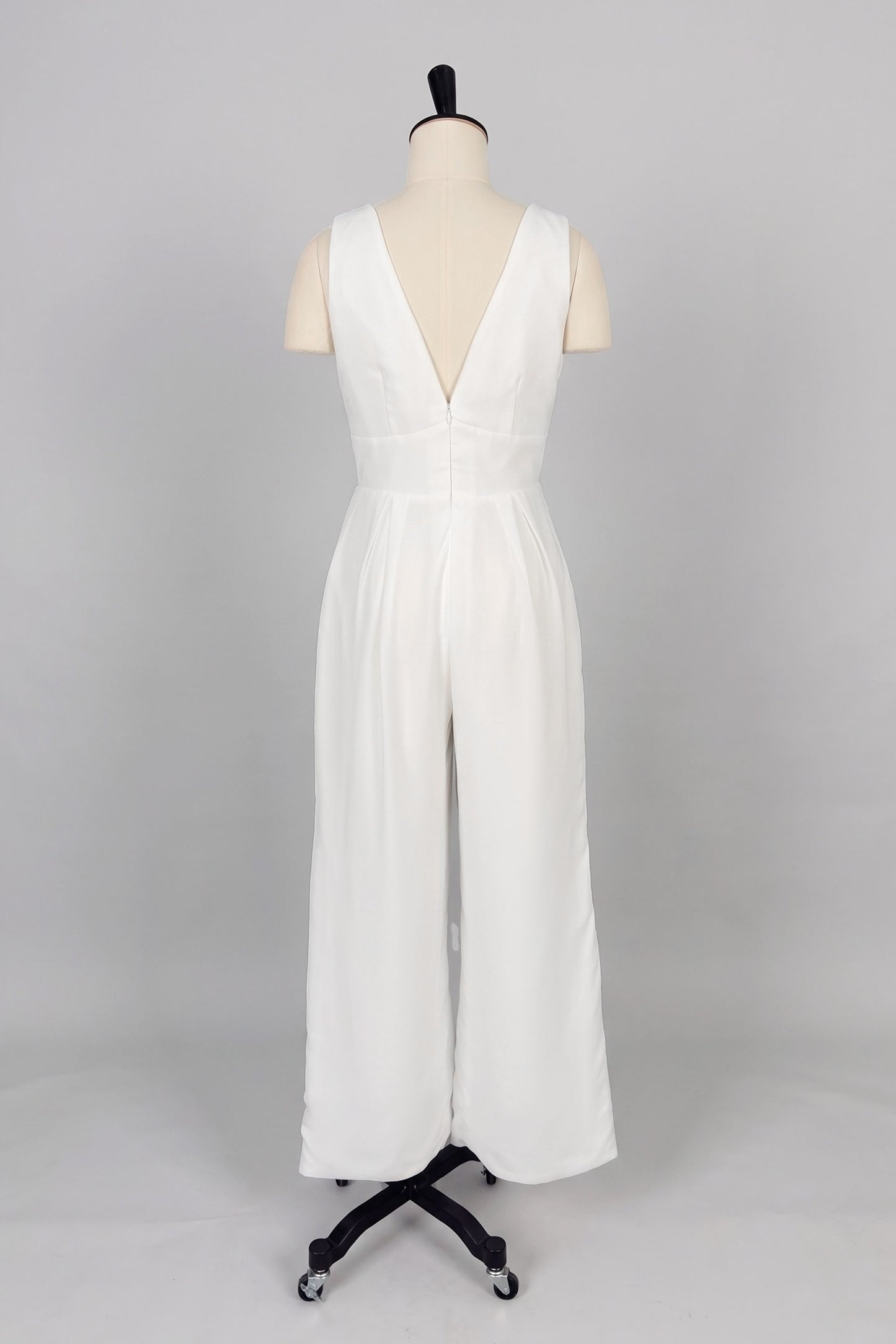 V-Neck Floor Length Chiffon Wedding Jumpsuit 916220687859