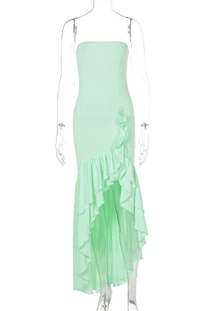 Mermaid High-Low Stretch Formal Evening Dresses 746074126248 - COCOMELODY