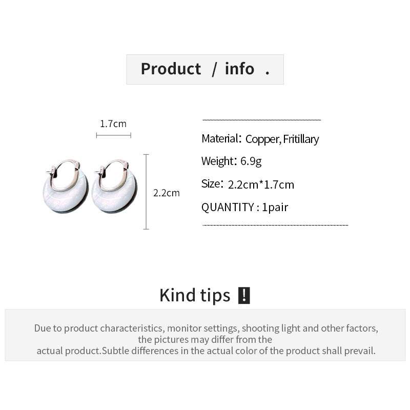 U-shaped bag mother-of-pearl earrings 868785939869 - COCOMELODY