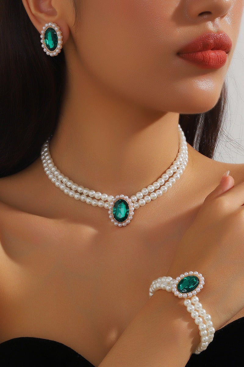 Classic Pearl/Bracelet/ Wedding Earrings/Necklace Jewelry Sets (Set of 3) 808578164285