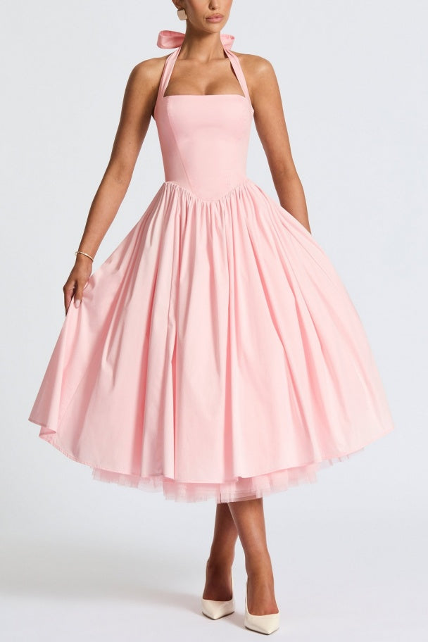 A-line Midi Satin Formal Evening Dresses 848413339701