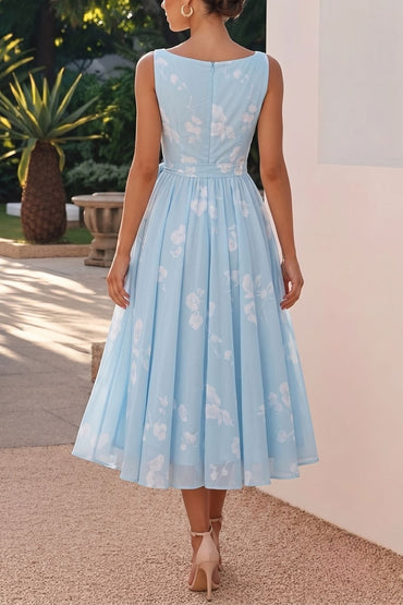 A-Line Tea Length Wedding Guest Dress 936977177647