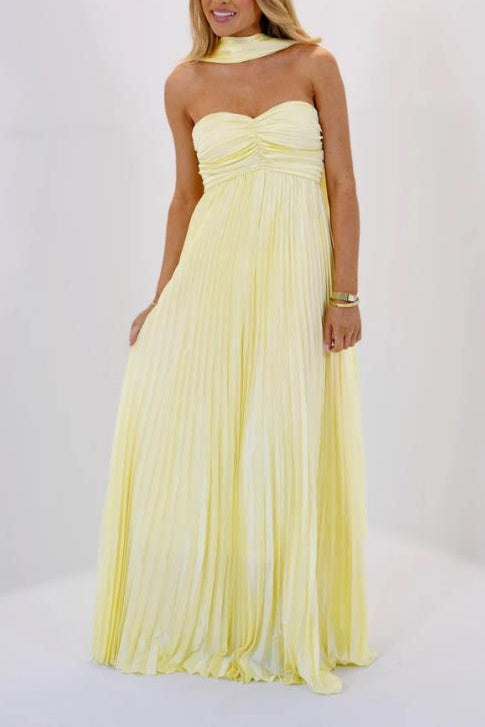 A-line Maxi Pleated Spandex Satin Formal Evening Dresses 937501662612