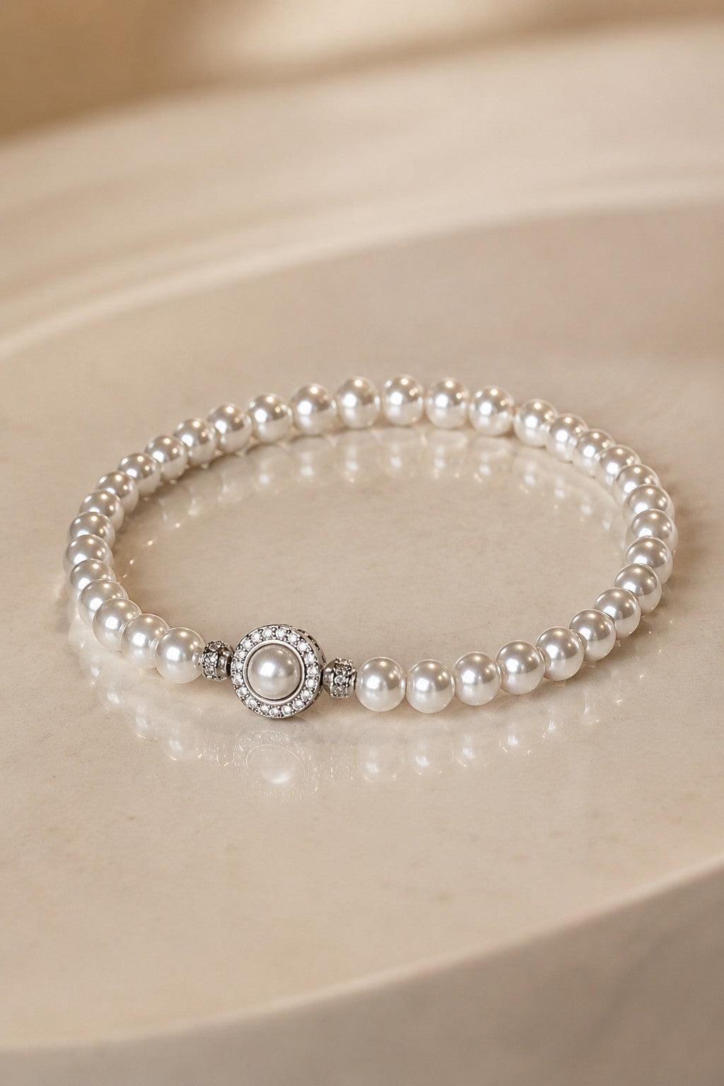 Luxury Pearl Beaded Bracelet Plated Cubic Zirconia Ring Charm 945769131649 - 7 Days / As Picture - COCOMELODY