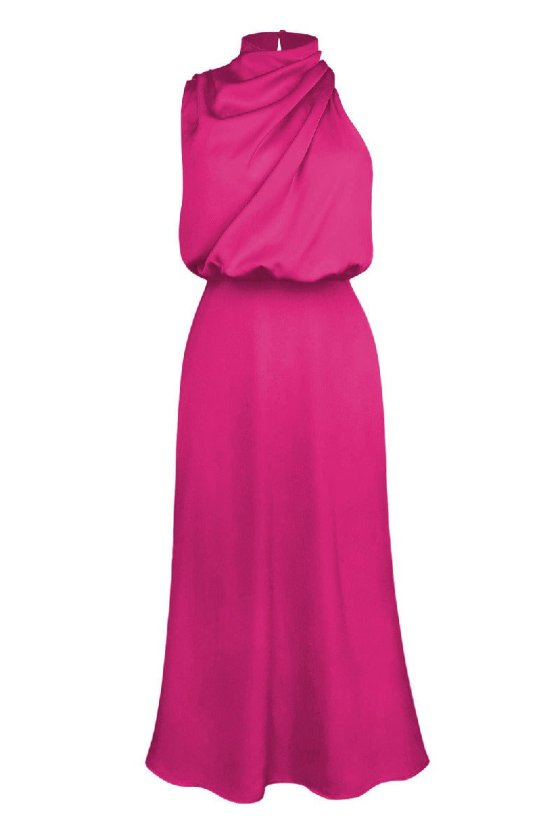 Sheath-Column Midi Forged Chiffon Dress 695677395149