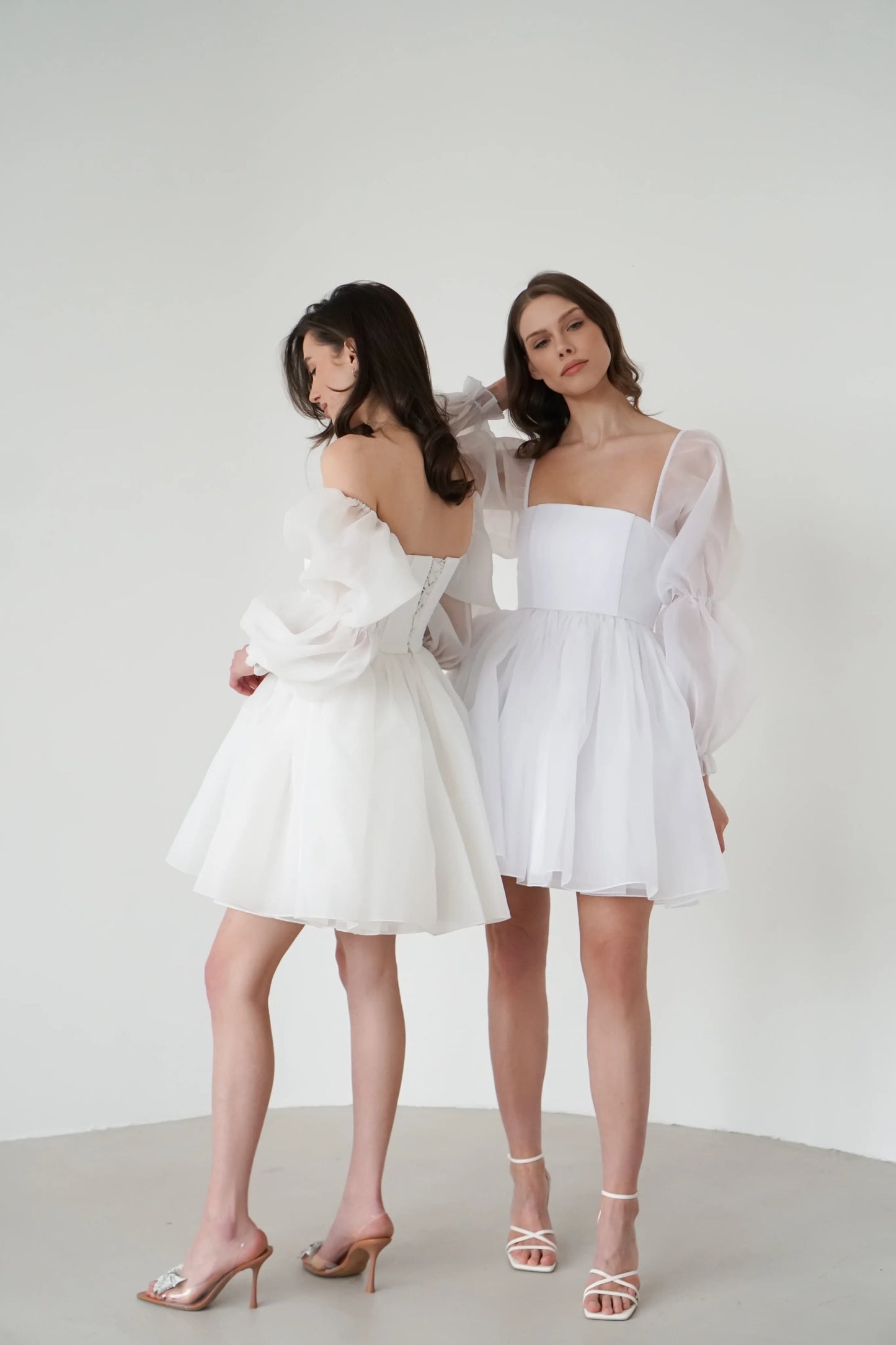 A-Line Mini Polyester Little White Dress 968801127056